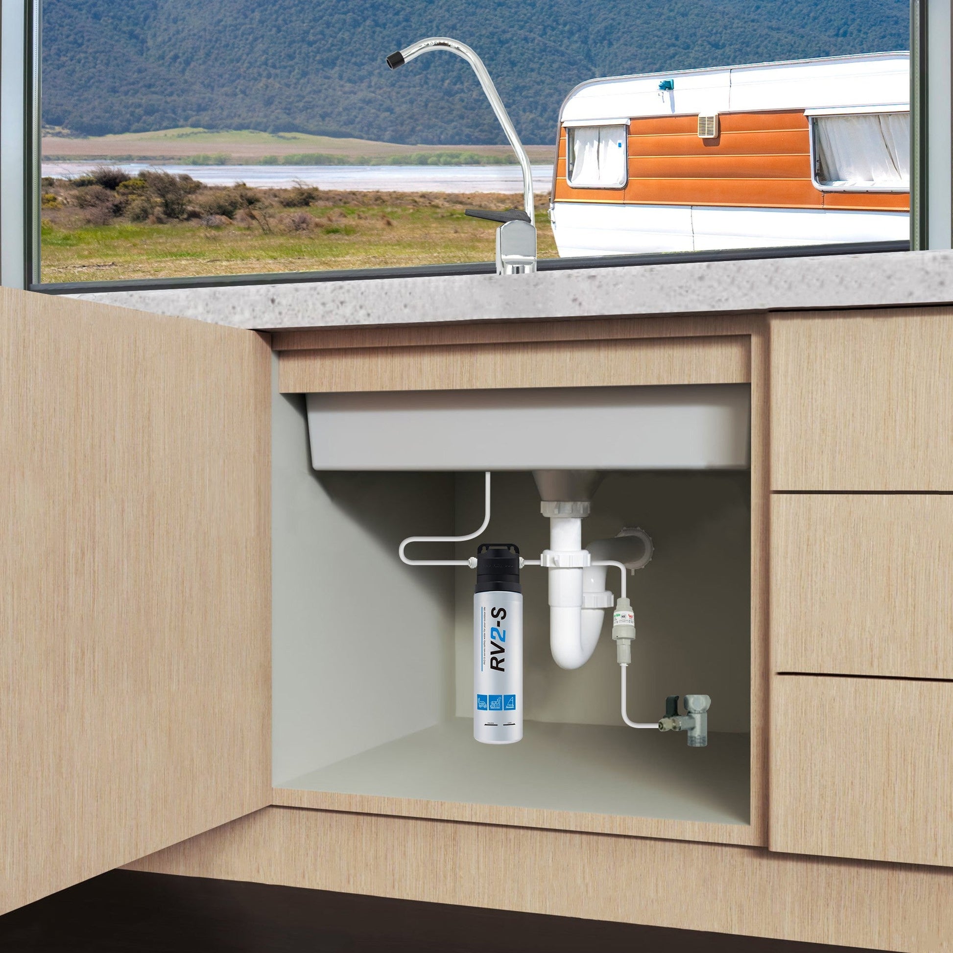 Mobile Water Filter System AB Caravan + Dedicated faucet Set - WATER FILTER DISTRIBUTORS