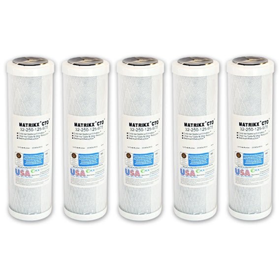 New model Matrikx + CTO/2 Coconut Water Filter 5 Micron 10" 32 - 250 - 10 - MATRIKX now with Chloramine reduction - WATER FILTER DISTRIBUTORS