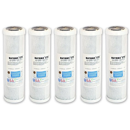 New model Matrikx + CTO/2 Coconut Water Filter 5 Micron 10" 32 - 250 - 10 - MATRIKX now with Chloramine reduction - WATER FILTER DISTRIBUTORS