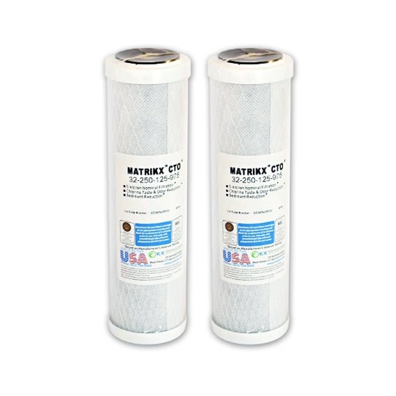 New model Matrikx + CTO/2 Coconut Water Filter 5 Micron 10" 32 - 250 - 10 - MATRIKX now with Chloramine reduction - WATER FILTER DISTRIBUTORS