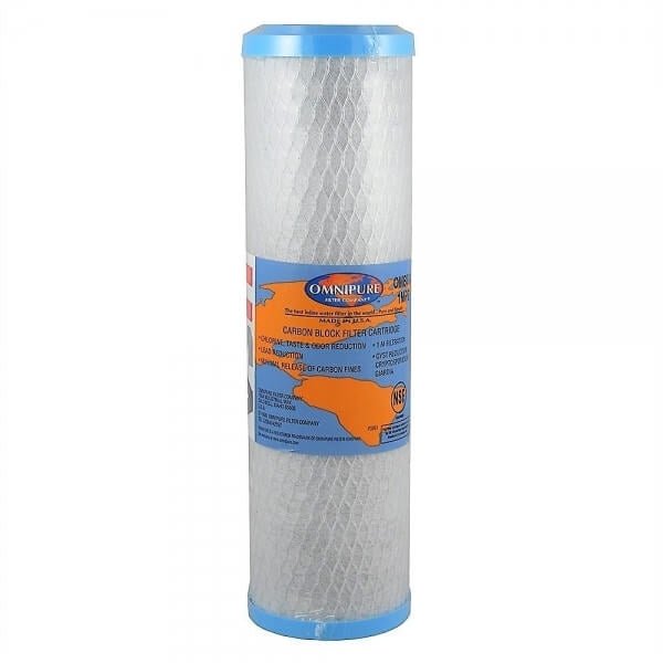 Omnipure Carbon Block Filter OMB934 1 Mic with Sediment Cartridge 2.5"x10" 10 Mic - WATER FILTER DISTRIBUTORS