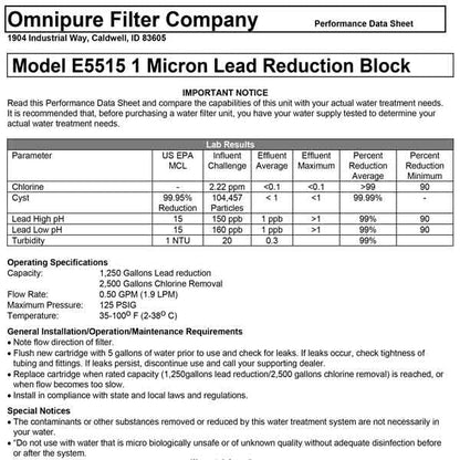 Omnipure E5515SB is a Subsitute Filter for S - 54 & H - 54 - WATER FILTER DISTRIBUTORS
