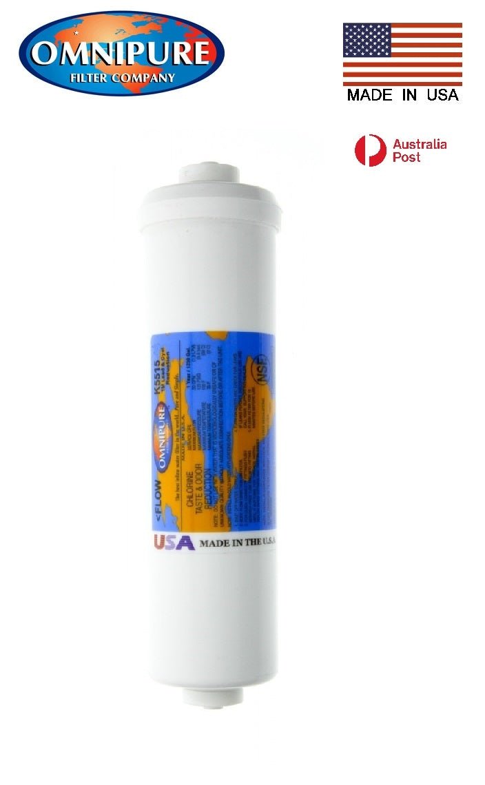 Omnipure Inline Filter K5515 BB 1 Micron Carbon Block with Lead and Cyst Removal Water Filter Replacement Cartridge 10” with 1/4 - WATER FILTER DISTRIBUTORS