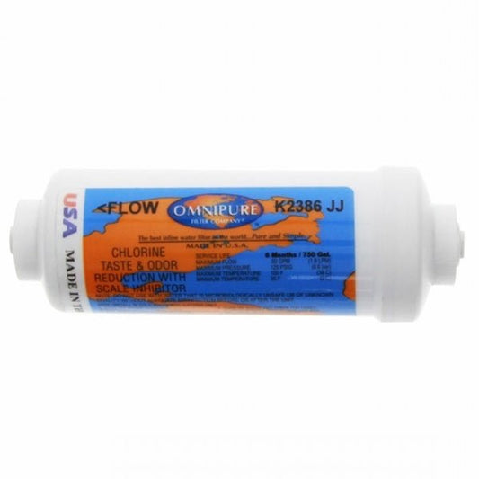 Omnipure K2386 In Line Filter with Scale Inhibitor 1/4" Straight 6" - WATER FILTER DISTRIBUTORS