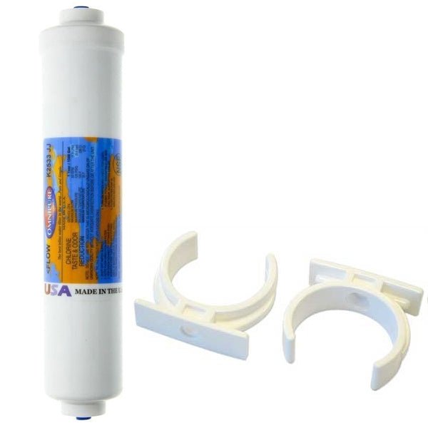 Omnipure K2533JJ Inline Water Filter Quick Fit + 2x Mount Clips - WATER FILTER DISTRIBUTORS