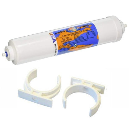 Omnipure K2540 Inline Carbon Water Filter Cartridge + 2x Mount Clips - WATER FILTER DISTRIBUTORS