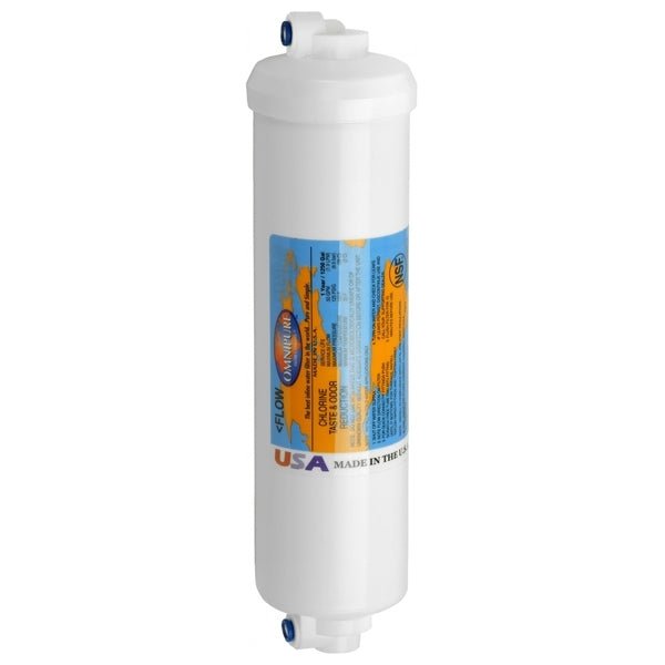 Omnipure K2540 SS GAC Carbon Filter Push In Connection RF - M6 + 2x Mount Clips - WATER FILTER DISTRIBUTORS