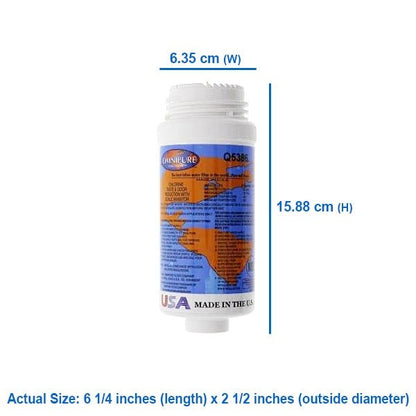 Omnipure Q Series filter 2.5 X 6" granular activated carbon with polyphosphate - WATER FILTER DISTRIBUTORS