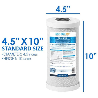 Premium Big Blue Carbon Block Filter with Pleated Washable Sediment 10x4.5 - WATER FILTER DISTRIBUTORS