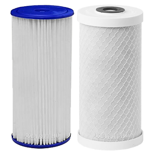 Premium Big Blue Carbon Block Filter with Pleated Washable Sediment 10x4.5 - WATER FILTER DISTRIBUTORS