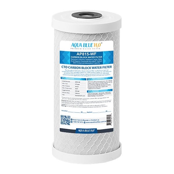Premium Big Blue Carbon Block Filter with Pleated Washable Sediment 10x4.5 - WATER FILTER DISTRIBUTORS