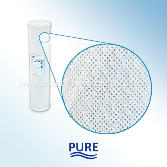 Pure 91451/N 4.5"x 20" Big Blue Coconut Carbon Block 5 Micron Filter /AQUA BLUE H20 ABCTO2045 - 5M - WATER FILTER DISTRIBUTORS