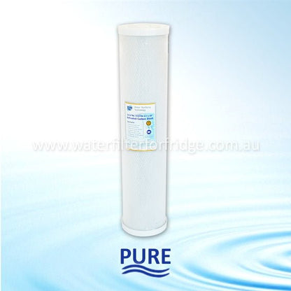 Pure 91451/N 4.5"x 20" Big Blue Coconut Carbon Block 5 Micron Filter /AQUA BLUE H20 ABCTO2045 - 5M - WATER FILTER DISTRIBUTORS