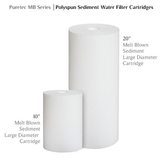 Puretec MB50LD2 Sediment filter 20" x 4.5" depth Polyspun Sediment Cartridges model - WATER FILTER DISTRIBUTORS