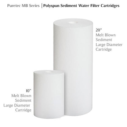 Puretec MB50LD2 Sediment filter 20" x 4.5" depth Polyspun Sediment Cartridges model - WATER FILTER DISTRIBUTORS
