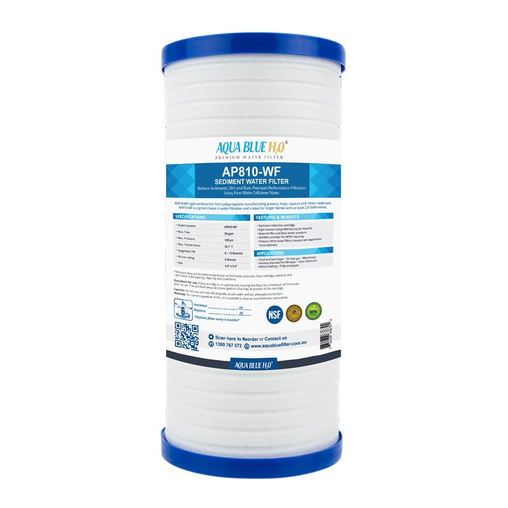 Rain Water Tank Singe Filter system BIG Blue UV residence with AP810 - WF 5 Micron Sediment Filter - WATER FILTER DISTRIBUTORS