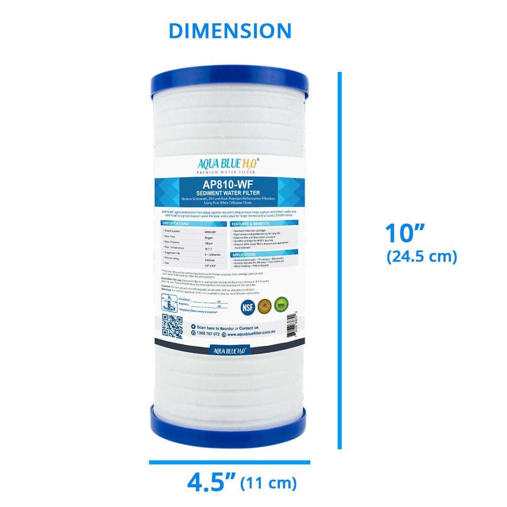 Rain Water Tank Singe Filter system BIG Blue UV residence with AP810 - WF 5 Micron Sediment Filter - WATER FILTER DISTRIBUTORS