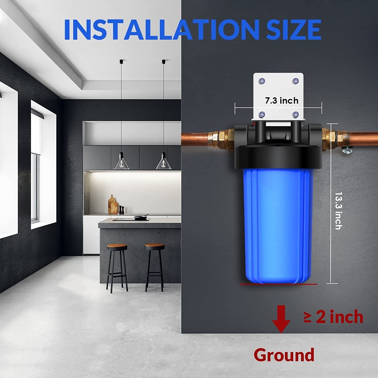 Rain Water Tank Singe Filter system BIG Blue UV residence with AP810 - WF 5 Micron Sediment Filter - WATER FILTER DISTRIBUTORS
