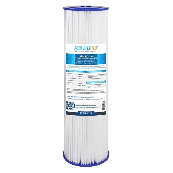 Replacement 10" Pleated Sediment Cartridge 20 Micron Water Filter ABPL1025 - WATER FILTER DISTRIBUTORS