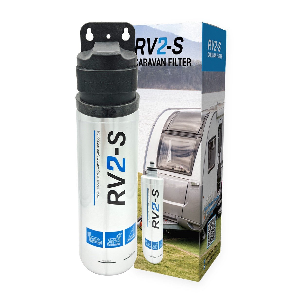 RV2 - S CARAVAN FILTER WITH FULL KIT replace Everpure ADC - WATER FILTER DISTRIBUTORS
