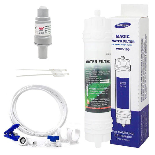 Samsung WSF - 100 HAFEF Magic External Fridge Water Filter + Hose(10m) Kit + Valve - WATER FILTER DISTRIBUTORS
