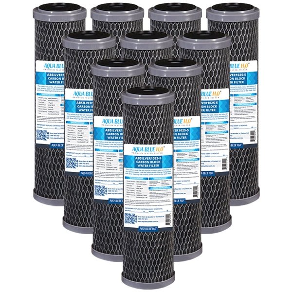 Silver Carbon Block Filter Cartridge Standard 2.5” x 10”, 5 Micron - WATER FILTER DISTRIBUTORS