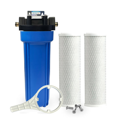Single Caravan Water Filter System with Brass Hose Connection Fitting - WATER FILTER DISTRIBUTORS