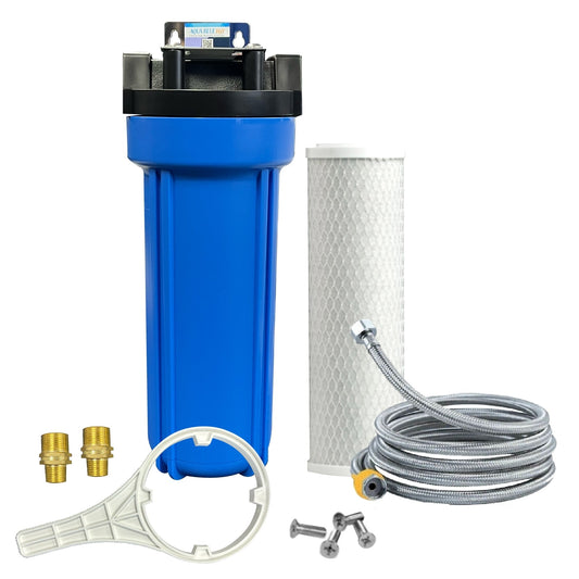 Single Water Filter System for Homes and Offices 10"X2.5" CTO Carbon Block Filter - WATER FILTER DISTRIBUTORS