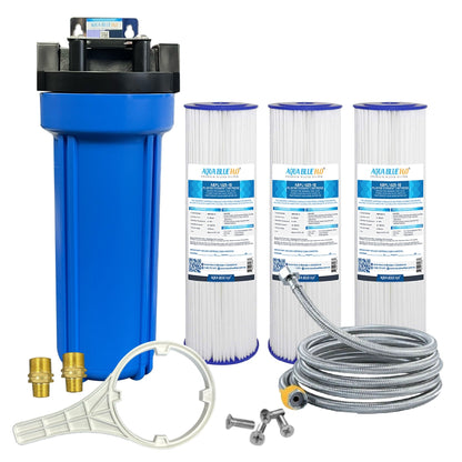 Single Water Filter System for Homes and Offices 10"X2.5" Washable Pleated Sediment Filter - WATER FILTER DISTRIBUTORS