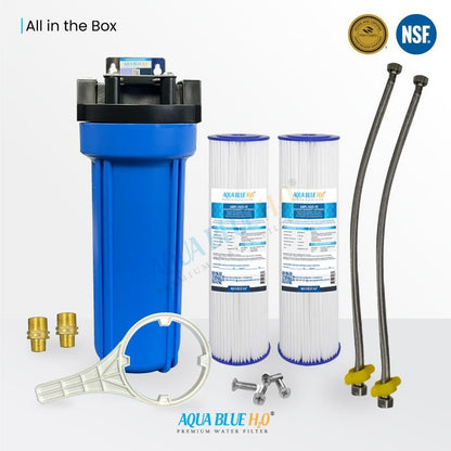 Single Water Filter System for Homes and Offices 10"X2.5" Washable Pleated Sediment Filter - WATER FILTER DISTRIBUTORS