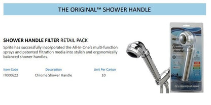 Sprite Original Hand Held Filtered Shower Handle Chrome HH - CM - WATER FILTER DISTRIBUTORS