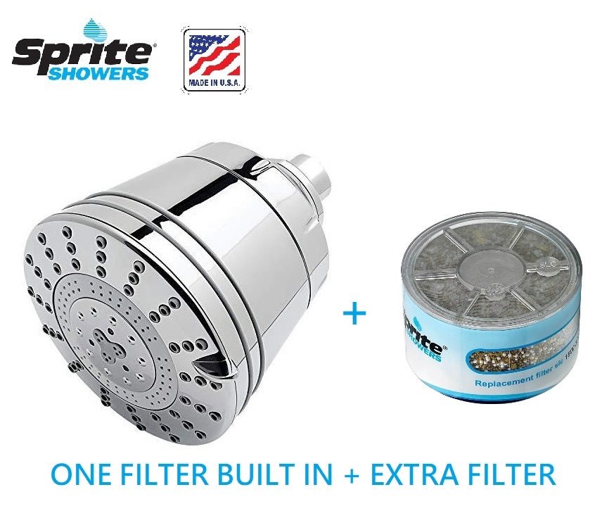 Sprite Shower Filters | Filtered Shower Head AE7 & Slim Line Cartridge SLC | Made in USA - WATER FILTER DISTRIBUTORS