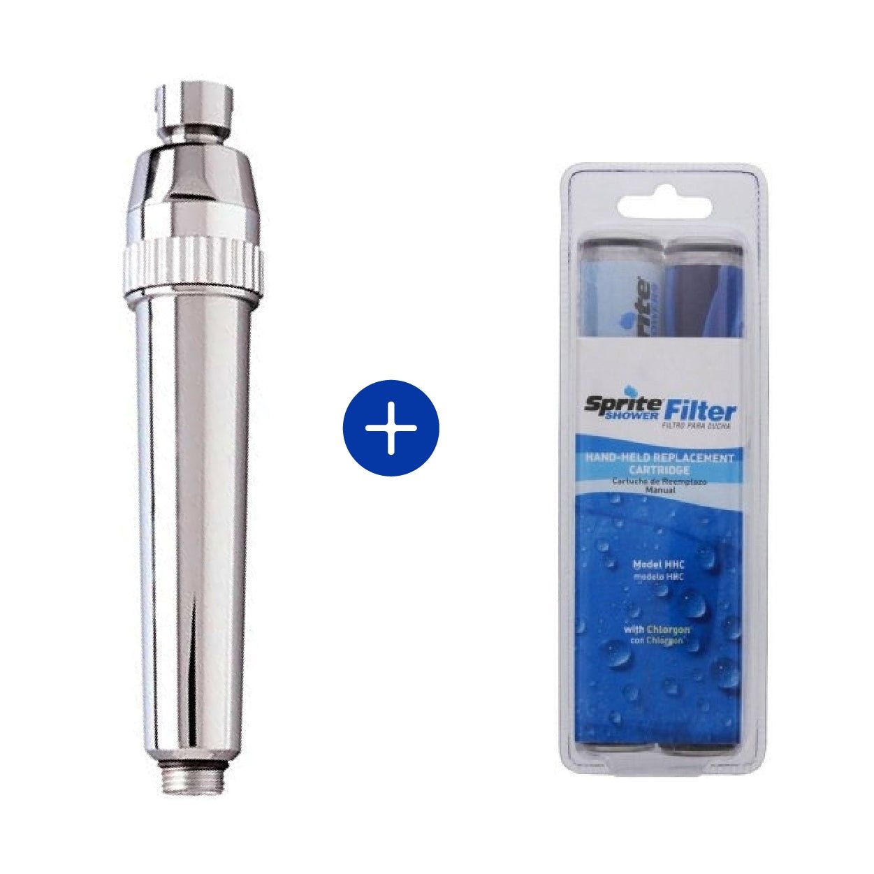 Sprite USA Universal Slim line Shower Hose Water Filter Chrome - WATER FILTER DISTRIBUTORS