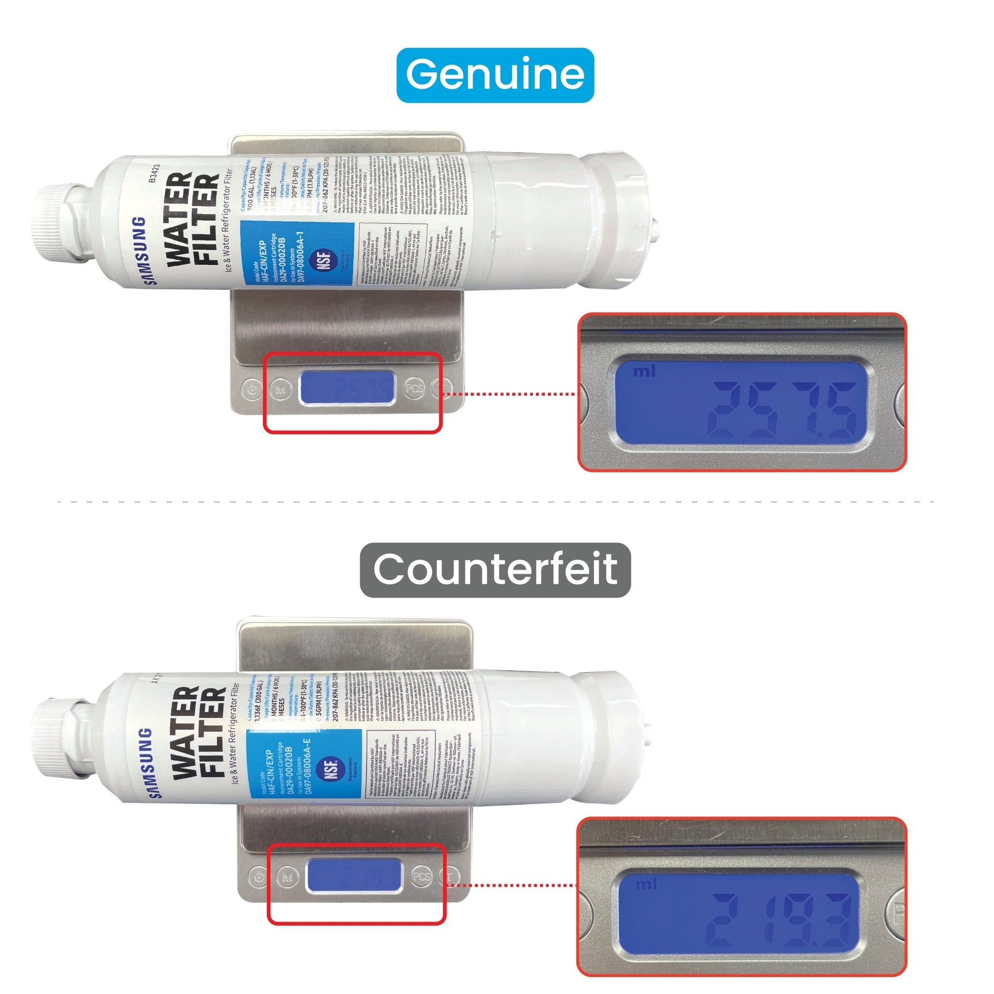 SRF719DLS Samsung Fridge DA29 - 00020A/B Water Filter Genuine Part - WATER FILTER DISTRIBUTORS
