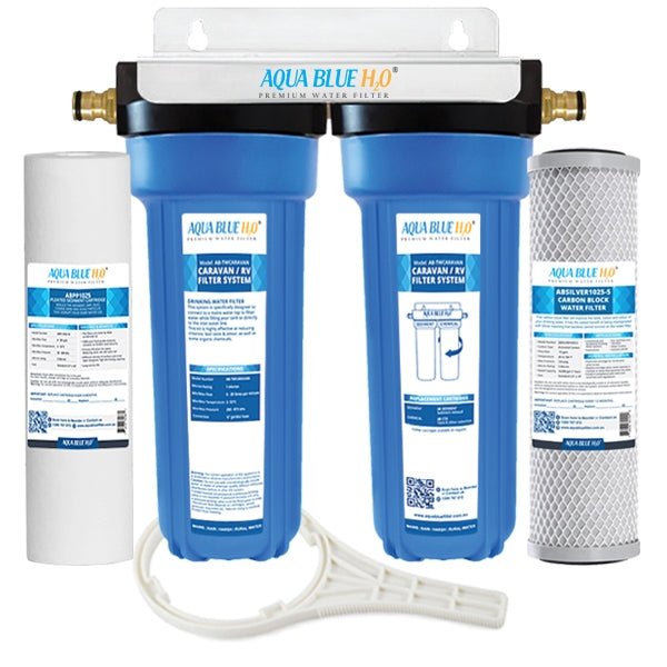 Twin Caravan & RV Water Filter System with Sediment & Carbon Filter - WATER FILTER DISTRIBUTORS