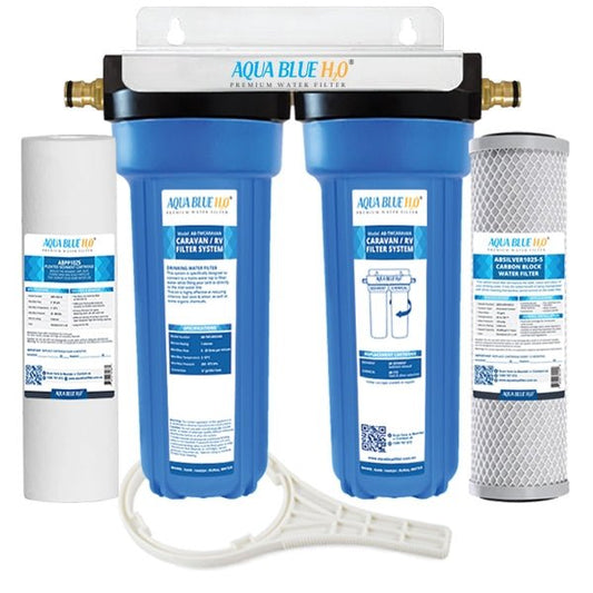 Twin Caravan & RV Water Filter System with Sediment & Carbon Filter - WATER FILTER DISTRIBUTORS