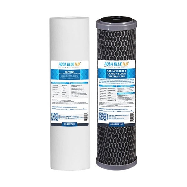 Twin Caravan & RV Water Filter System with Sediment & Silver Carbon Block Filter - WATER FILTER DISTRIBUTORS