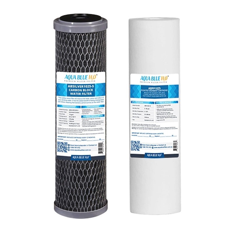 Twin Caravan & RV Water Filter System with Sediment & Silver Carbon Block Filter - WATER FILTER DISTRIBUTORS