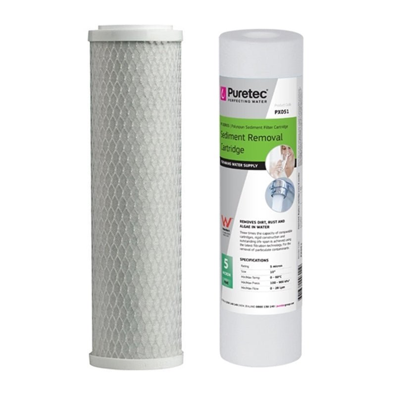 Twin Caravan & RV Water Filter System with Sediment & Silver Carbon Block Filter - WATER FILTER DISTRIBUTORS