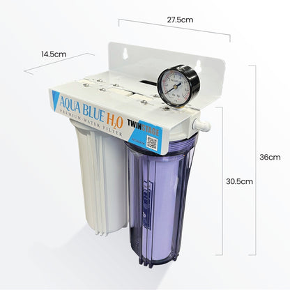 Twin Under Sink Housing Upgrade Kit Only 10" with Faucet and Hose Kit - WATER FILTER DISTRIBUTORS