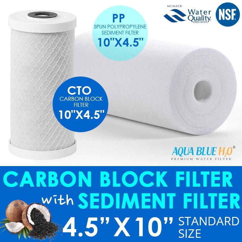 Twin Whole House Replacement Water Filter Set Polyspun + CTO 10"X4.5" - WATER FILTER DISTRIBUTORS