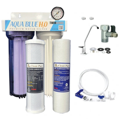 Under Sink Twin Water filter system Ready to installed - nano silver filter - WATER FILTER DISTRIBUTORS