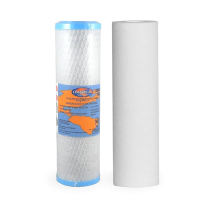 Undersink Twin Water Filter Replacement Omnipure Carbon Block 1 MIC /sediment filter standard size - WATER FILTER DISTRIBUTORS
