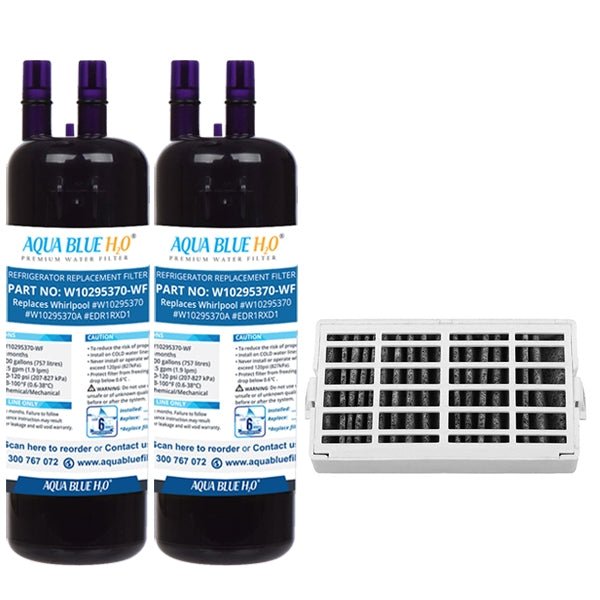 Whirpool Air Filter+W10295370x2 Set by Aqua Blue H20 - WATER FILTER DISTRIBUTORS