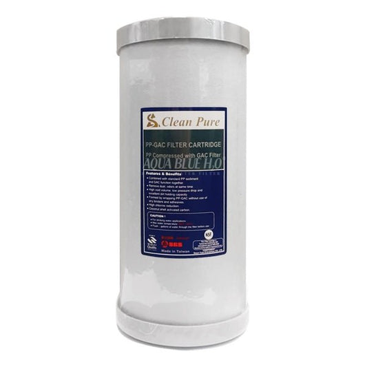 Whole House 10” x 4.5" Dual Stage PP Sediment Compressed with GAC Filter - WATER FILTER DISTRIBUTORS