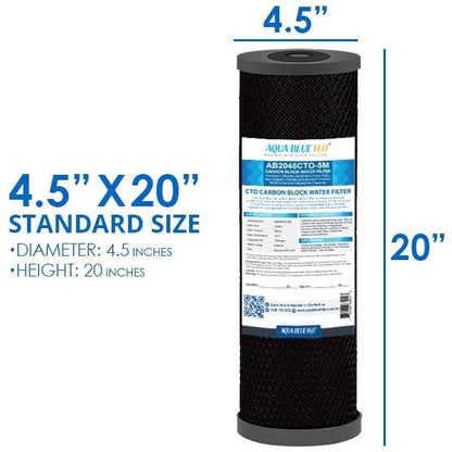 Whole House filter 20" x 4.5" TRIPLE Water System Stainless Steel Free Standing Option - WATER FILTER DISTRIBUTORS