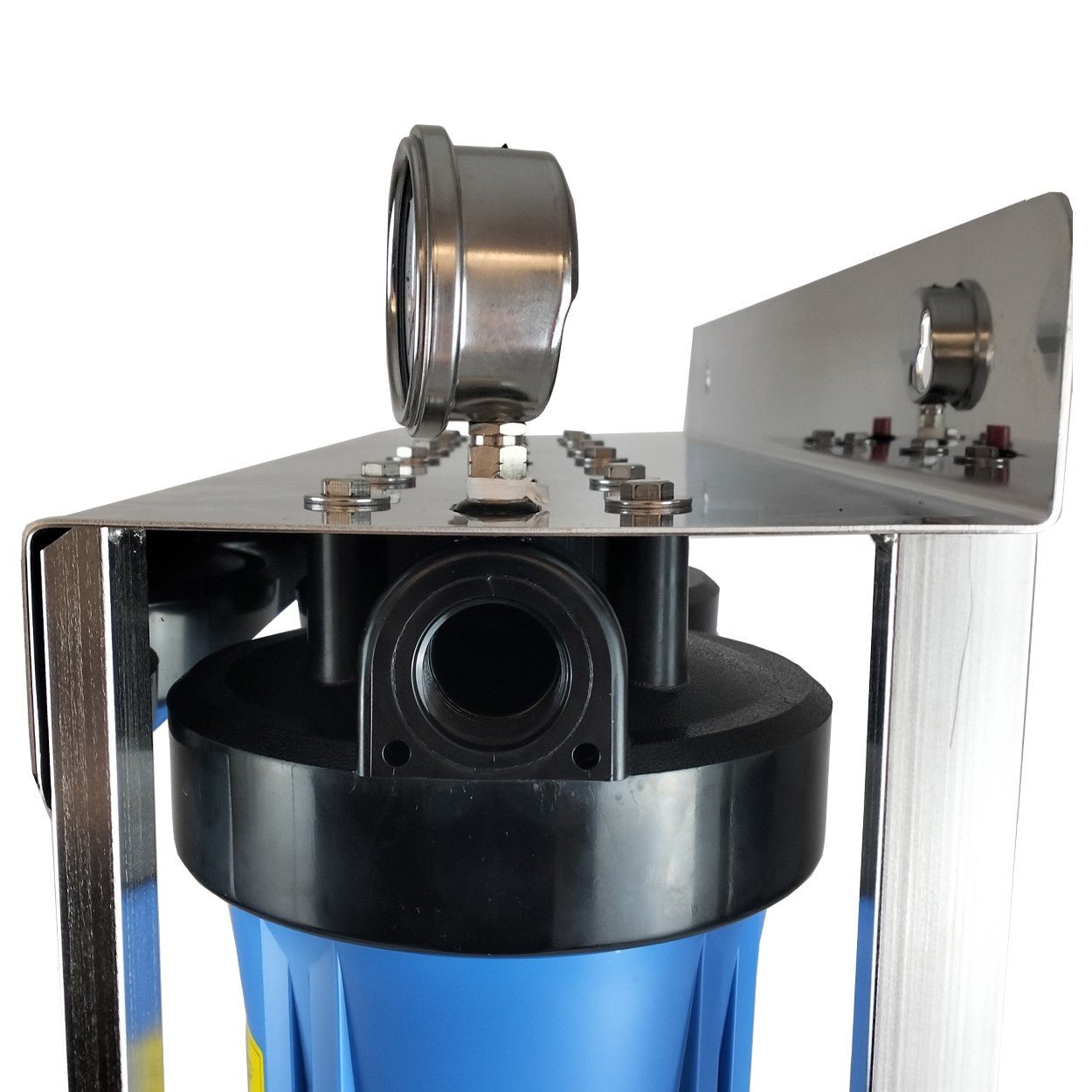 Whole House filter 20" x 4.5" TRIPLE Water System Stainless Steel Free Standing Option - WATER FILTER DISTRIBUTORS