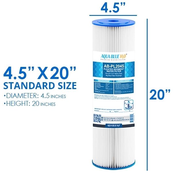 Whole House filter 20" x 4.5" TRIPLE Water System Stainless Steel Free Standing Option - WATER FILTER DISTRIBUTORS