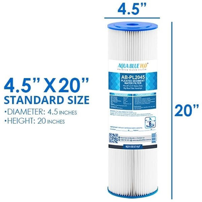 Whole House filter 20" x 4.5" TRIPLE Water System Stainless Steel Free Standing Option - WATER FILTER DISTRIBUTORS