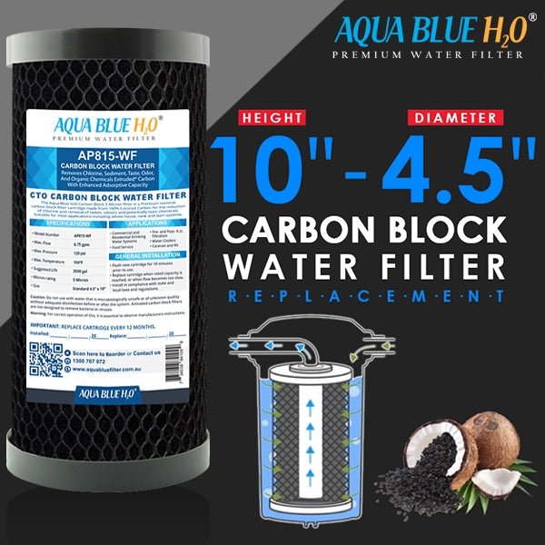 Whole House Water Filter System Carbon Block 10mic 10"x4.5" Replacement Filter - WATER FILTER DISTRIBUTORS